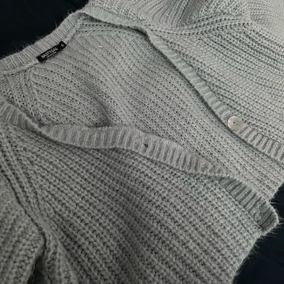 Knit V Neck Cropped Cardigan - Picture 4 of 4